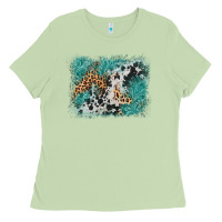 Matcha cowhide turquoise leather background Ladies Tee - AdoDesignShop