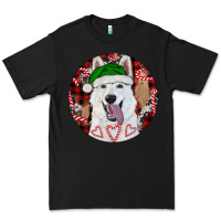 Black Christmas White Shepherd With Buffalo Plaid Premium Tee - RanaPortraitStore
