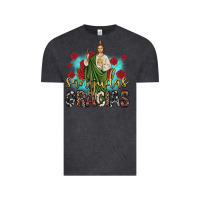 Vintage Black san judas gracias Vintage Tee - JahusDesignShop