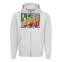 Dove Grey i am a black child Zipper Hoodie - MaliasSmallBusiness