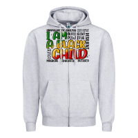 Heather Grey i am a black child Zipper Hoodie - MaliasSmallBusiness