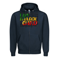 Navy i am a black child Zipper Hoodie - MaliasSmallBusiness