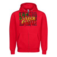 Red i am a black child Zipper Hoodie - MaliasSmallBusiness