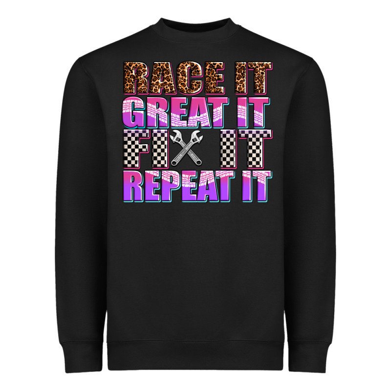 Race ıt Great ıt Fıx ıt Repeat ıt Heavyweight Sweatshirt by AdoDesignShop | Teevron