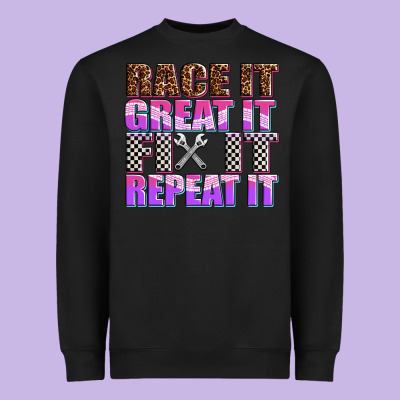 Race ıt Great ıt Fıx ıt Repeat ıt Heavyweight Sweatshirt Designed By Adodesignshop
