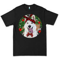 Black Christmas White Shepherd With Cowhide Premium Tee - RanaPortraitStore