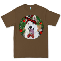Cacao Christmas White Shepherd With Cowhide Premium Tee - RanaPortraitStore