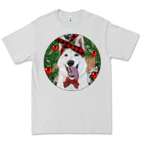 Dove Grey Christmas White Shepherd With Cowhide Premium Tee - RanaPortraitStore