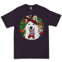 Plum Christmas White Shepherd With Cowhide Premium Tee - RanaPortraitStore