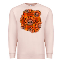 Pale Pink Thanksgiving Turkey With Tartan Patch Premium Sweatshirt - BundleAndBundleShop