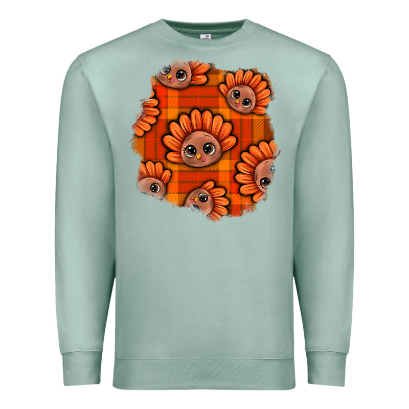 Thanksgiving Turkey With Tartan Patch Premium Sweatshirt by BundleAndBundleShop | Teevron