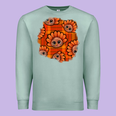 Thanksgiving Turkey With Tartan Patch Premium Sweatshirt Designed By Bundleandbundleshop