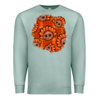 Seafoam Thanksgiving Turkey With Tartan Patch Premium Sweatshirt - BundleAndBundleShop