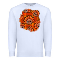White Thanksgiving Turkey With Tartan Patch Premium Sweatshirt - BundleAndBundleShop