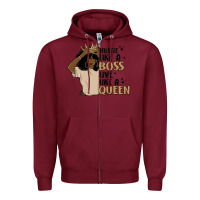 Burgundy hustle like a boss live like a queen Zipper Hoodie - MaliasSmallBusiness
