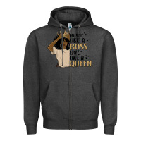 Charcoal Heather hustle like a boss live like a queen Zipper Hoodie - MaliasSmallBusiness
