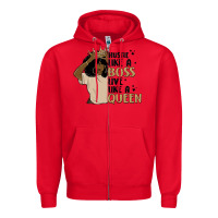 Red hustle like a boss live like a queen Zipper Hoodie - MaliasSmallBusiness