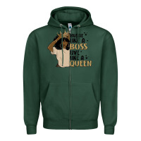 Sports Green hustle like a boss live like a queen Zipper Hoodie - MaliasSmallBusiness