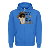 True Royal hustle like a boss live like a queen Zipper Hoodie - MaliasSmallBusiness