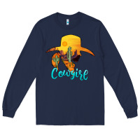Navy cowgirl western Long Sleeve Tee - AdoDesignShop