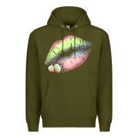 Army Green Pastel Color Easter Lips Premium Hoodie - Bettercallsaul