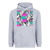 Heather Grey nail polish with cowhide and plaid seamless pattern bbs Heavyweight Hoodie - BundleAndBundleShop