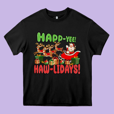 Happ Yee Haw Lidays Heavy Core Tee Designed By Maliassmallbusiness