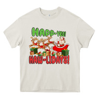 Cream happ yee haw lidays Heavy Core Tee - MaliasSmallBusiness