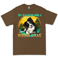 Cacao life is better with a border collie Premium Tee - texasbilliewilder