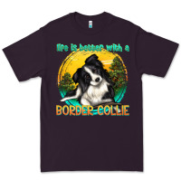 Plum life is better with a border collie Premium Tee - texasbilliewilder