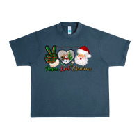 Midnight Navy peace love christmas Urban Heavy Tee - BundleAndBundleShop