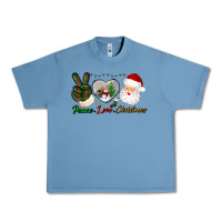 Pebble Blue peace love christmas Urban Heavy Tee - BundleAndBundleShop