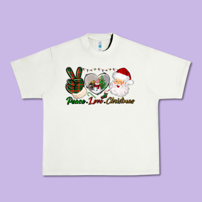 Peace Love Christmas Urban Heavy Tee Designed By Bundleandbundleshop