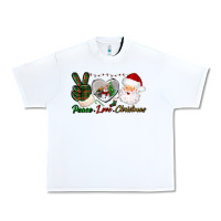 White peace love christmas Urban Heavy Tee - BundleAndBundleShop