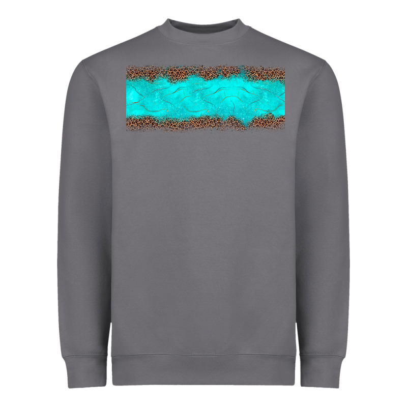 Turquoise Leopard Heavyweight Sweatshirt by JahusDesignShop | Teevron
