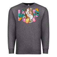 Charcoal Heather Hop Bunny Easter Premium Sweatshirt - BundleAndBundleShop