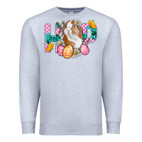 Heather Grey Hop Bunny Easter Premium Sweatshirt - BundleAndBundleShop