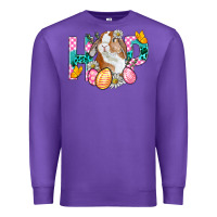 Purple Hop Bunny Easter Premium Sweatshirt - BundleAndBundleShop