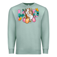 Seafoam Hop Bunny Easter Premium Sweatshirt - BundleAndBundleShop