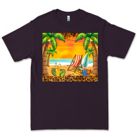 Plum sunset beach Premium Tee - BarkalooDesign