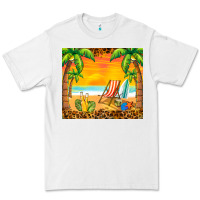 White sunset beach Premium Tee - BarkalooDesign