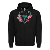 Black cma  heart Zipper Hoodie - MaliasSmallBusiness