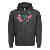Charcoal Heather cma  heart Zipper Hoodie - MaliasSmallBusiness