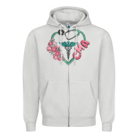 Dove Grey cma  heart Zipper Hoodie - MaliasSmallBusiness