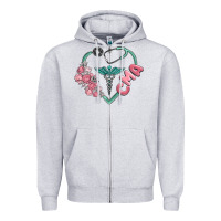 Heather Grey cma  heart Zipper Hoodie - MaliasSmallBusiness