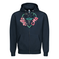 Navy cma  heart Zipper Hoodie - MaliasSmallBusiness
