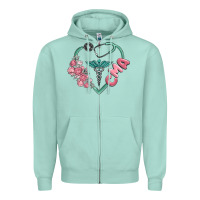 Seafoam cma  heart Zipper Hoodie - MaliasSmallBusiness