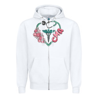 White cma  heart Zipper Hoodie - MaliasSmallBusiness