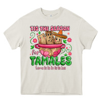 Cream tis the season for tamales tama la la la Heavy Core Tee - MaliasSmallBusiness