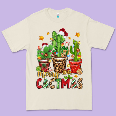 Christmas Cactus Merry Cactmas Premium Tee Designed By Zillion Design Studio